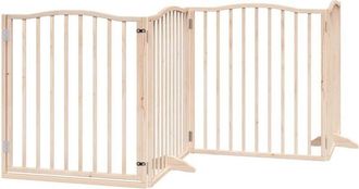 vidaXL Puerta Para Perros Plegable 4 Paneles Madera De &Aacute;lamo 320 Cm Vidaxl