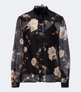 Zimmermann Camicia Ascent in lino e seta con fiocco