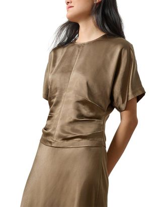 Lilla P Satin Dolman Short Sleeve Shirt