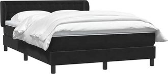 vidaXL Cama Box Spring Con Colch&oacute;n Terciopelo Negro 140x210 Cm Vidaxl