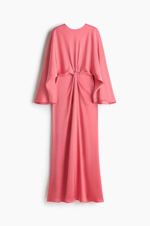 H&M Satinkleid mit Twistdetail - Rosa