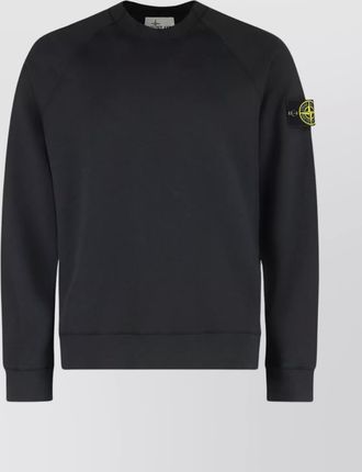 Stone Island crew-neck cotton sweatshirt with raglan sleeves