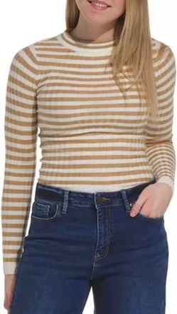 Sadie & Sage Simply Being Striped Top In Beige