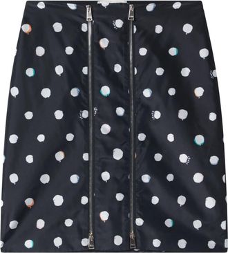 Fendi Falena Dots Skirt - Dames - Korte rokken - Zwart - M - Leer - Rokken