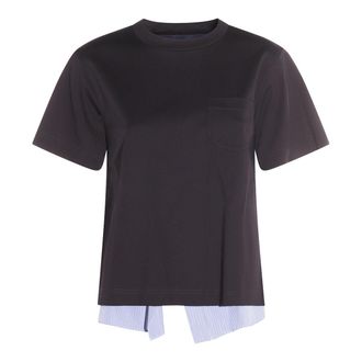 sacai T-Shirts And Polos Navy/Blue Stripe-Donna