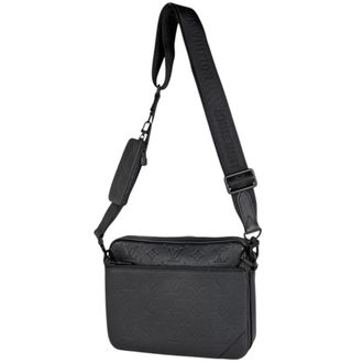 Louis Vuitton Black Noir Monogram Shadow Pouch Shoulder Bag (Pre-Owned)