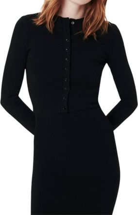 Victoria Beckham Fitted Crop Cardigan In Black