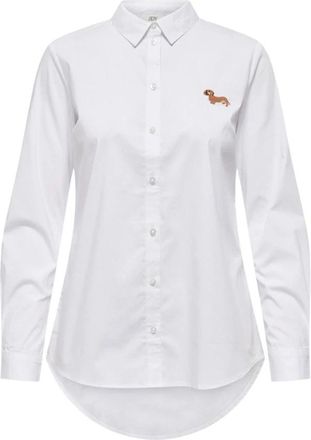 Jacqueline de Yong Klassiek Lange Mouw Button-Up Shirt - Dames - Overhemden - Beige - XL - Katoen - Overhemden