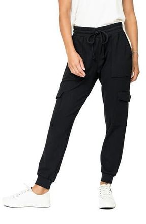 Gibsonlook Gigi Essential Soft Stretch Cotton Ponte Cargo Joggers in Black at Nordstrom Rack, Size X-Small
