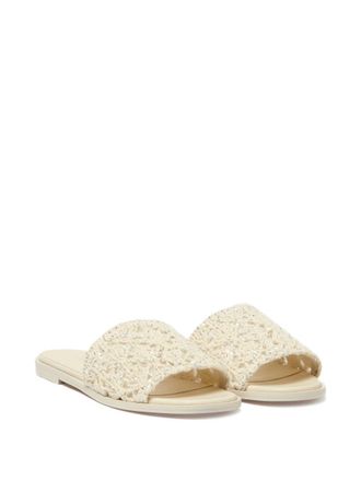 Fabiana Filippi Knitted Flat Sandal - cream