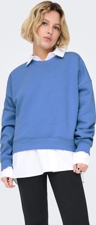 Only Sweatshirt ONLY ONLBEST L/S CREW NECK SWT NOOS, Damen, Gr. XS, blau (ultramarine), Sweatware, Obermaterial: 65% Polyester, 35% Baumwolle, unifarben, r