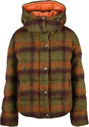 Afterlabel Plaid Puffer Coat With Removable Hood And Zip Closure