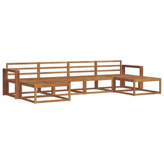 vidaXL Set Di Divani Da Esterno 6 Pz Naturale Legno Di Acacia Massello Vidaxl