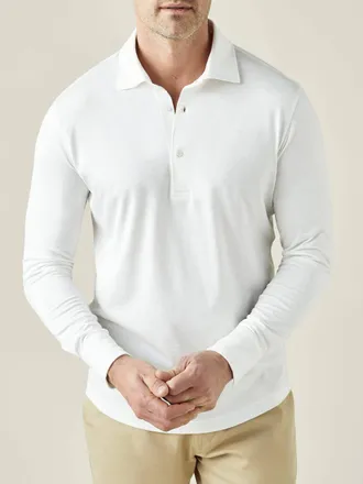 Luca Faloni White Silk-Cotton Polo Shirt