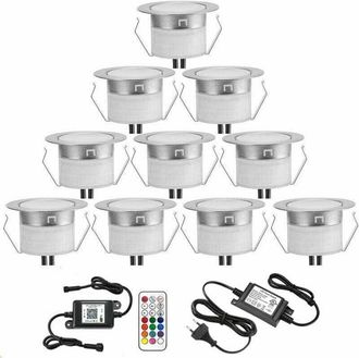 OEM Foco Empotrable De Suelo + Controlador Wifi - Luz Rgb Estanca Ip67 0,6w &Oslash;31mm - Iluminaci&oacute;n Para Terraza, Patio, Camino, Pared, Jard&iacute;n, Decoraci&oacute;n, In