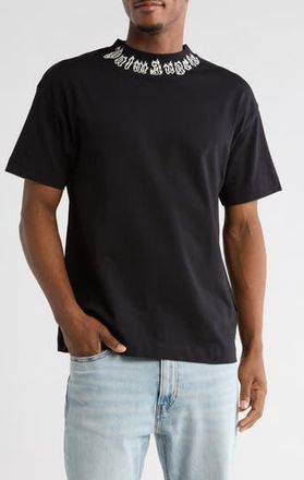 Palm Angels Logo Crewneck T-Shirt in Black White at Nordstrom Rack, Size X-Small