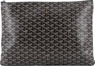 Goyard Pouch Senat GM in tela cerata con zip - Nero