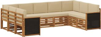 vidaXL Conjunto De Sof&aacute;s De Exterior 7 Uds. Natural Vidaxl
