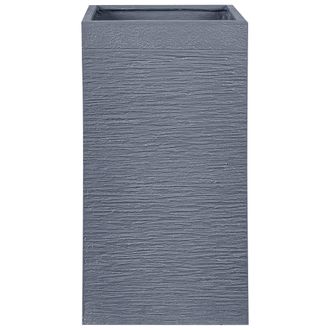 Beliani Beliani - Maceta Alta De Arcilla Para Jard&iacute;n 40 X 40 X 77 Cm Gris Resistente A Los Rayos Uv Dion