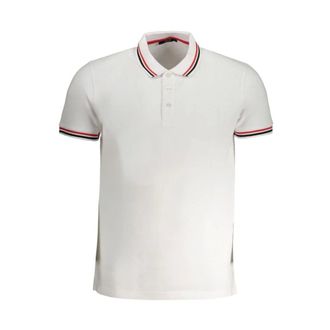 Cavalli Polo Shirts, male, White, XL, White Cotton Polo Shirt with Contrast Details