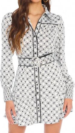 Allison New York Dylan Mini Dress In Black Tiles