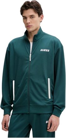 Guess Hoodies & sweatvesten, Heren, Groen, M, Polyester, Lansa Zip-through