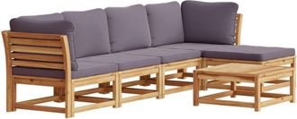 vidaXL Juego De Muebles Jard&iacute;n 6 Pzas Con Cojines Madera Maciza Acacia Vidaxl