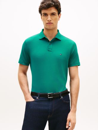 Tommy Hilfiger Poloshirt TOMMY HILFIGER 1985 REGULAR POLO, Herren, Gr. L, deep ocean, Piqu&eacute;, Obermaterial: 96% Baumwolle, 4% Elasthan, hoch geschlossener Ausschnitt,