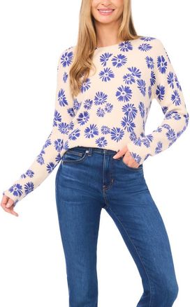 CeCe by Cynthia Steffe Floral Sweater in Birch at Nordstrom, Size Xx-Large