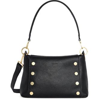Hammitt Bryant Medium Shoulder Bag in Black/Brushed Gold Red Zip at Nordstrom