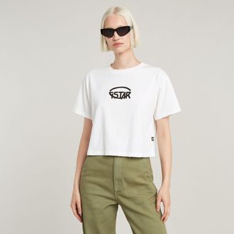 G-Star Logo Relaxed Korte Top - Wit - Dames