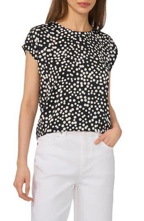Halogen Polka Dot Crepe Top in Rich Black at Nordstrom Rack, Size X-Small