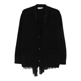 Ermanno Scervino Dames, Truien, Zwart, Maat: S Poliester