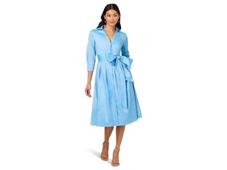 Adrianna Papell Taffeta Shirt Midi Dress Womens Dress Bluebell : 12, Elastane/Nylon/Polyester