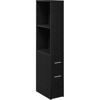 vidaXL Narrow Bathroom Cupboard Black oak 22 x 41 x 135 cm Vidaxl