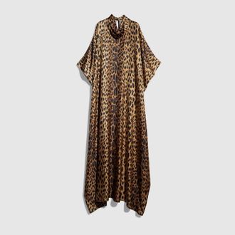 Gucci Printed Silk Dress, Brown
