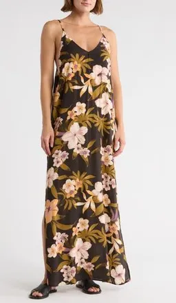 Maaji Debbie Cover-Up Dress in Black/Pink Multi at Nordstrom Rack, Size Medium