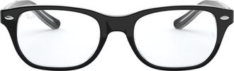 Ray-Ban Kids 46mm Rectangular Optical Glasses in Black at Nordstrom