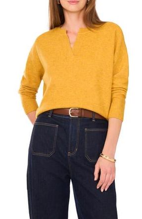 Vince Camuto Drop Shoulder V-Neck Sweater in Amber at Nordstrom Rack, Size Medium
