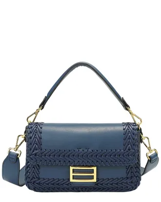 Tiffany & Fred Italian Leather Hand-Woven Shoulder Bag