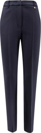 Max Mara Slim-fit broek - Dames - Slim Fit Broeken - Blauw - M - Wol - Broeken