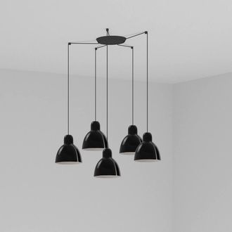 Netlighting Venice 5 Light Black Cluster Drop Pendant Lamp