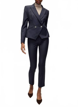 Veronica Beard Dell Scuba Slim Leg Pants In Navy