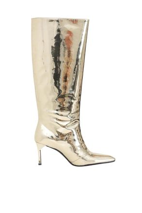 A|X Armani Exchange Gold Rubber Womens Patent Boot