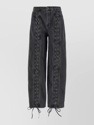 Rotate cotton wide-leg jeans