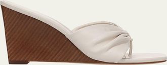 Veronica Beard 85mm Tullia Leather Wedge Sandals