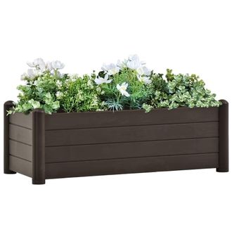 Berkfield Home Garden Raised Bed PP Mocha 100x43x35 cm in Black | Size: 100 x 43 x 35 cm