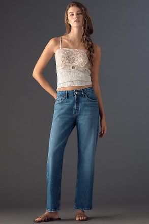 Good American Good Vintage Straight Mid-Rise Straight-Leg Jeans