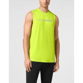 Plein Sport Reflective Tank Top Round Neck Men in Yellowfluo at Nordstrom, Size Xxx-Large