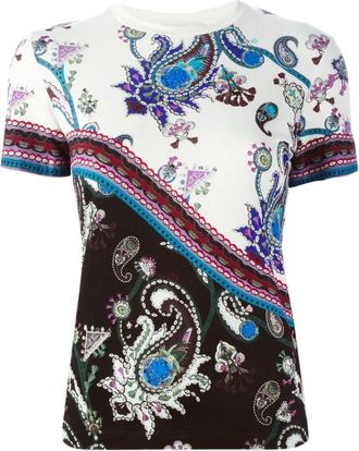 Mary Katrantzou white & black printed jersey t-shirt Size XS